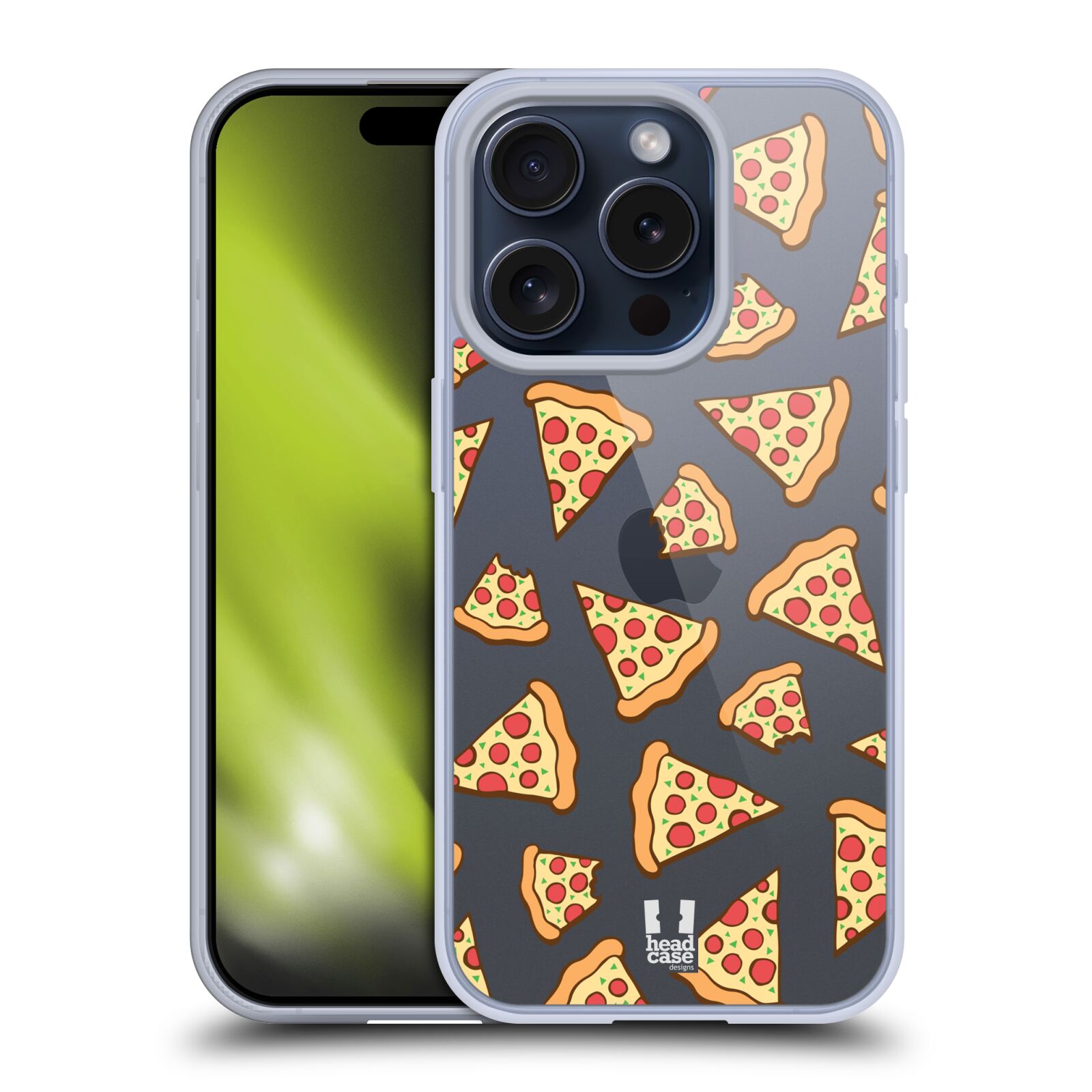 Silikonové lesklé pouzdro na mobil Apple iPhone 15 Pro - Head Case - Pizza (Silikonový kryt či obal na mobilní telefon s motivem Pizza pro Apple iPhone 15 Pro)