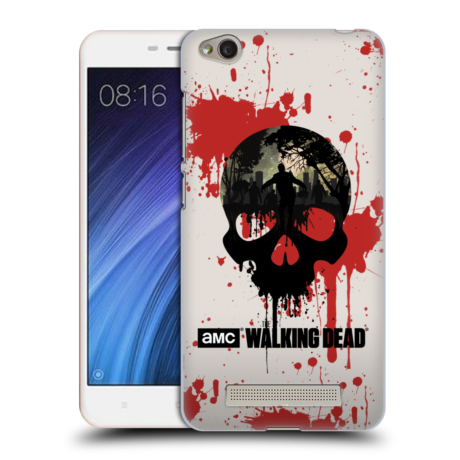 Plastové pouzdro na mobil Xiaomi Redmi 4A HEAD CASE Živí mrtví - Lebka (Plastový kryt či obal na mobilní telefon s licencovaným motivem Živí mrtví / The Walking Dead pro Xiaomi Redmi 4A)
