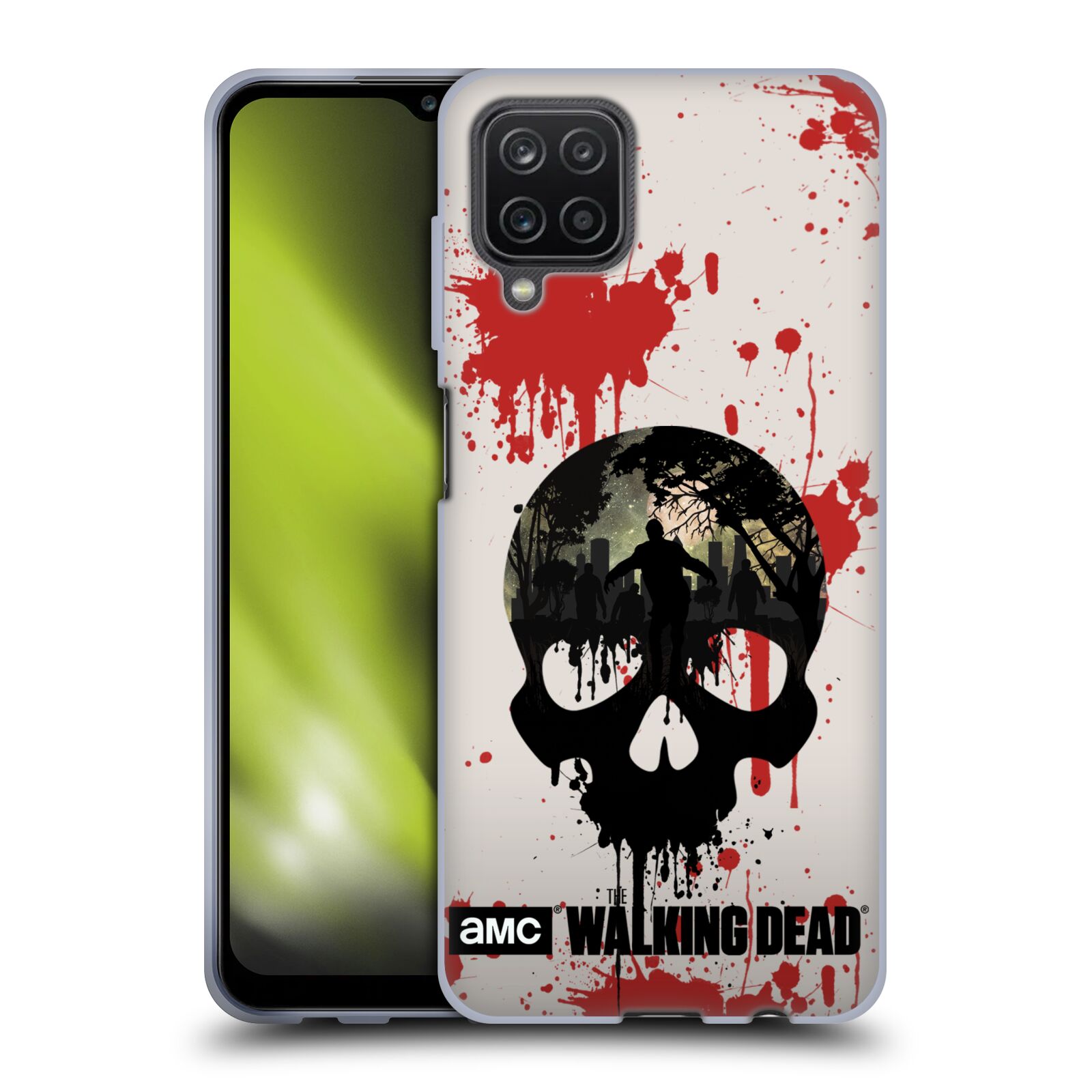 Silikonové pouzdro na mobil Samsung Galaxy A12 - Head Case - Živí mrtví - Lebka