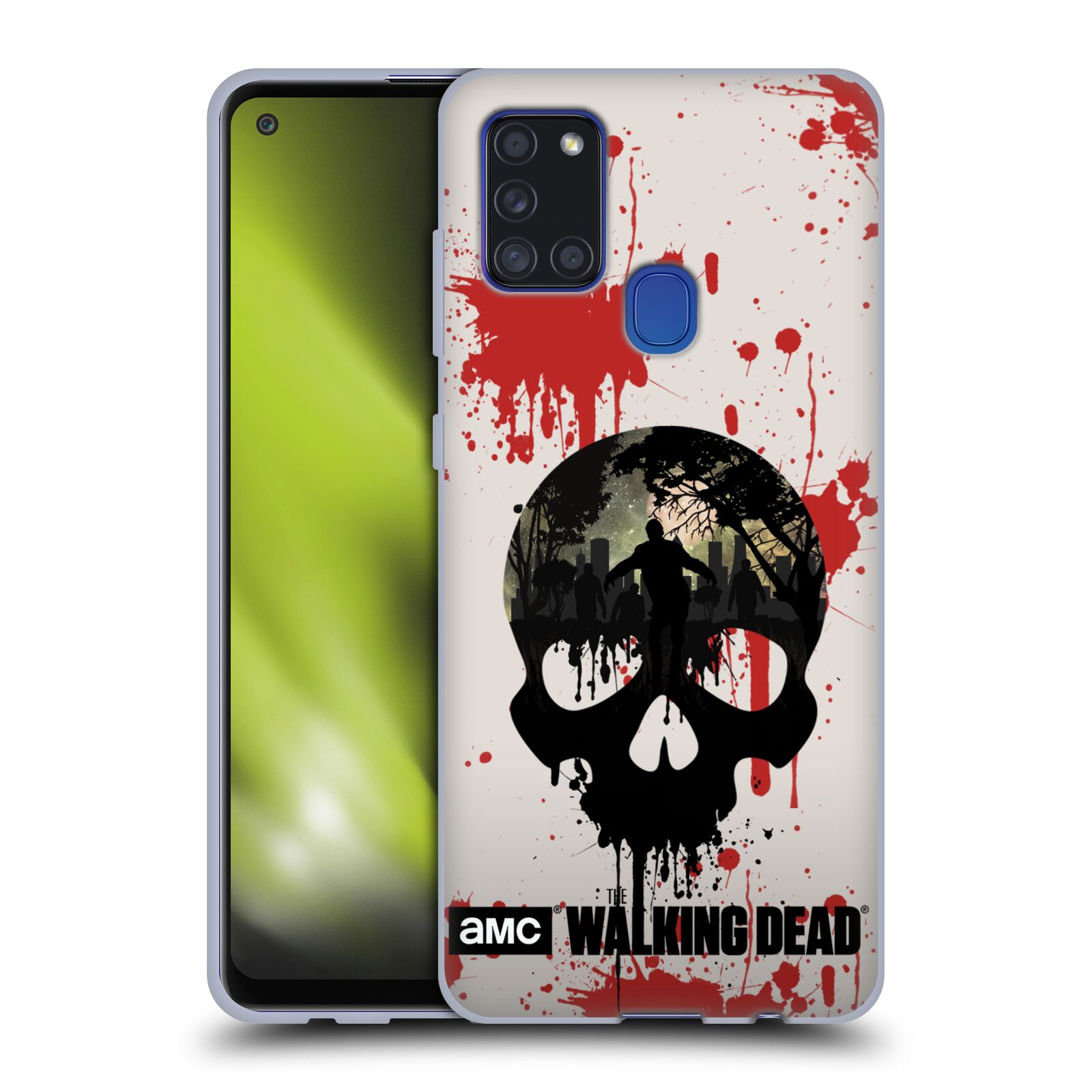 Silikonové pouzdro na mobil Samsung Galaxy A21s - Head Case - Živí mrtví - Lebka