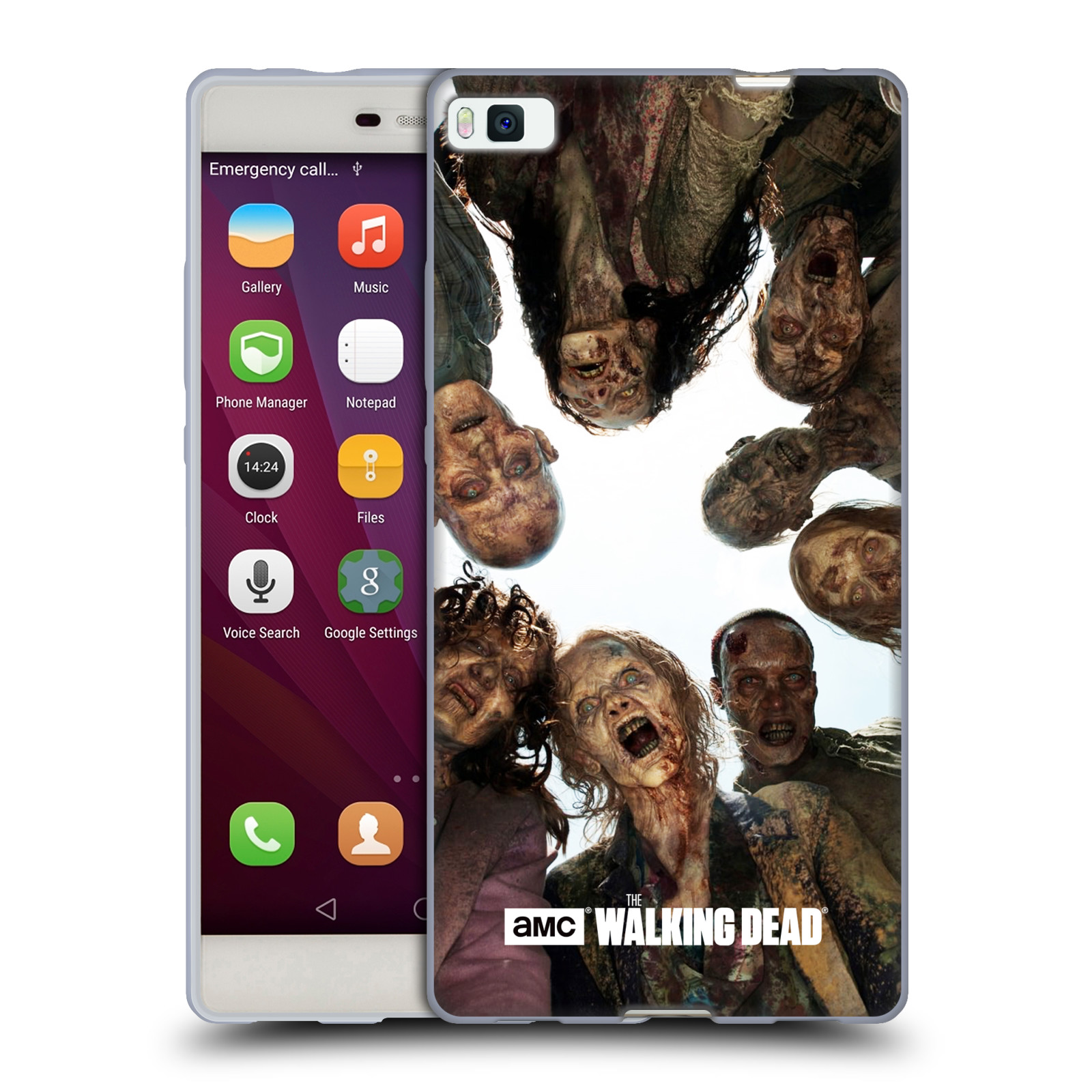 Silikonové pouzdro na mobil Huawei P8 HEAD CASE Živí mrtví - Walkers Group (Silikonový kryt či obal na mobilní telefon s licencovaným motivem Živí mrtví / The Walking Dead pro Huawei Ascend P8)
