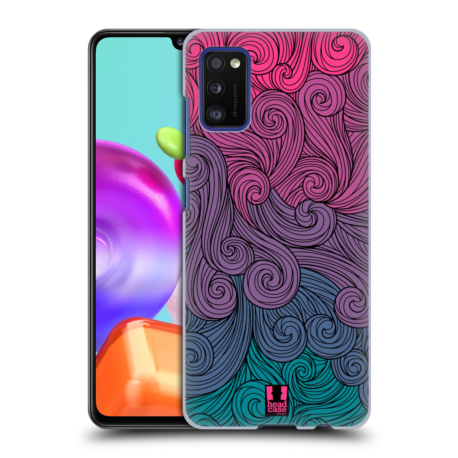 Plastové pouzdro na mobil Samsung Galaxy A41 - Head Case - Swirls Hot Pink (Plastový kryt, pouzdro, obal na mobilní telefon Samsung Galaxy A41 A415F Dual SIM s motivem Swirls Hot Pink)