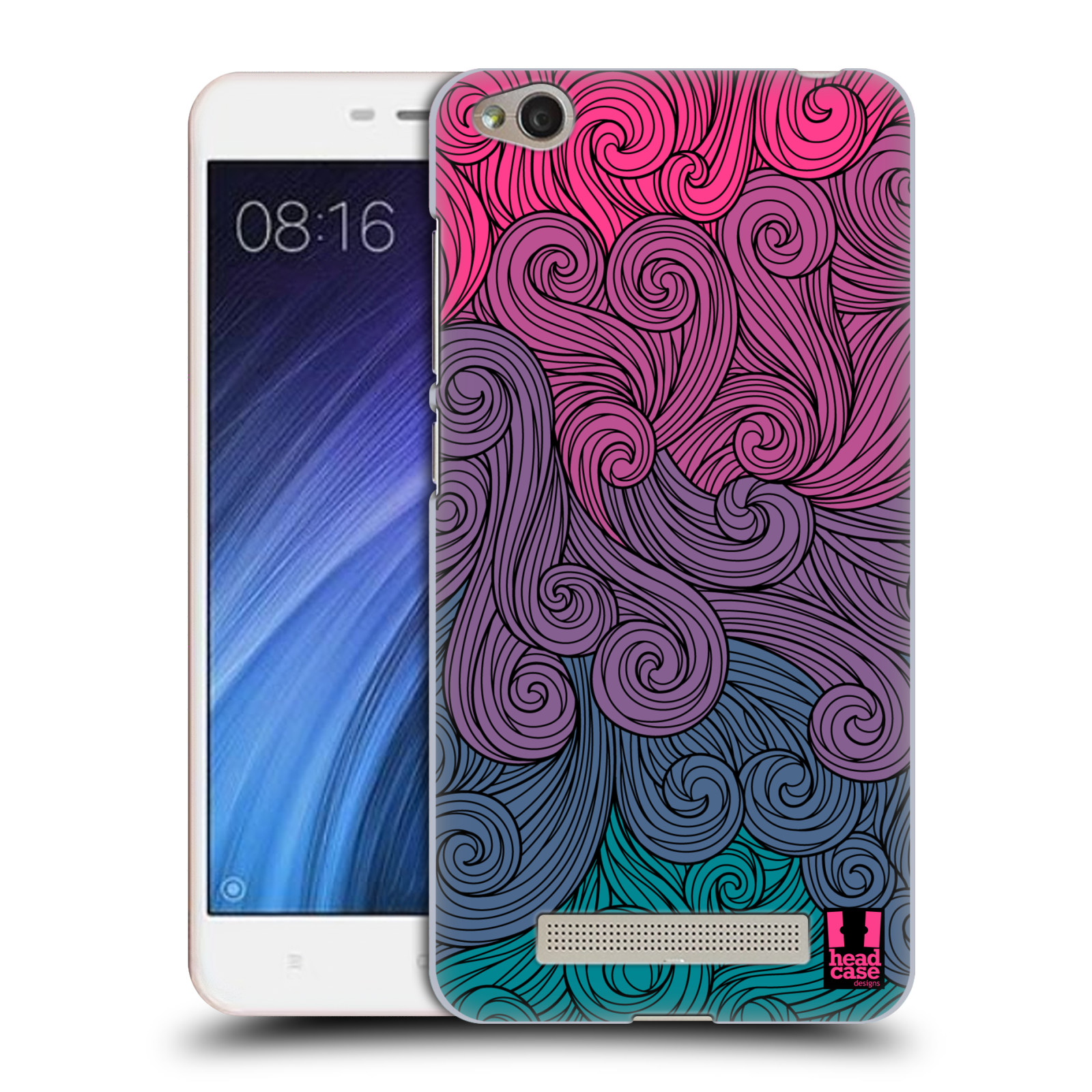 Plastové pouzdro na mobil Xiaomi Redmi 4A HEAD CASE Swirls Hot Pink (Plastový kryt či obal na mobilní telefon Xiaomi Redmi 4A)