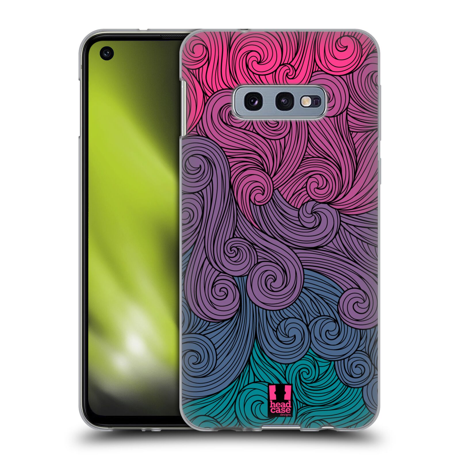 Silikonové pouzdro na mobil Samsung Galaxy S10e - Head Case - Swirls Hot Pink (Silikonový kryt, obal, pouzdro na mobilní telefon Samsung Galaxy S10e SM-G970 s motivem Swirls Hot Pink)