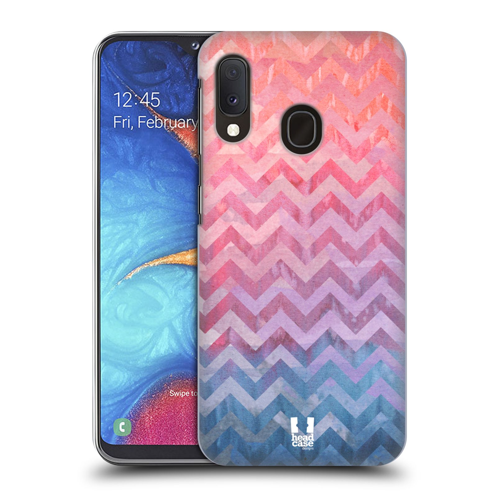 Plastové pouzdro na mobil Samsung Galaxy A20e - Head Case - Pink Chevron (Plastový kryt, pouzdro, obal na mobilní telefon Samsung Galaxy A20e A202F Dual SIM s motivem Pink Chevron)