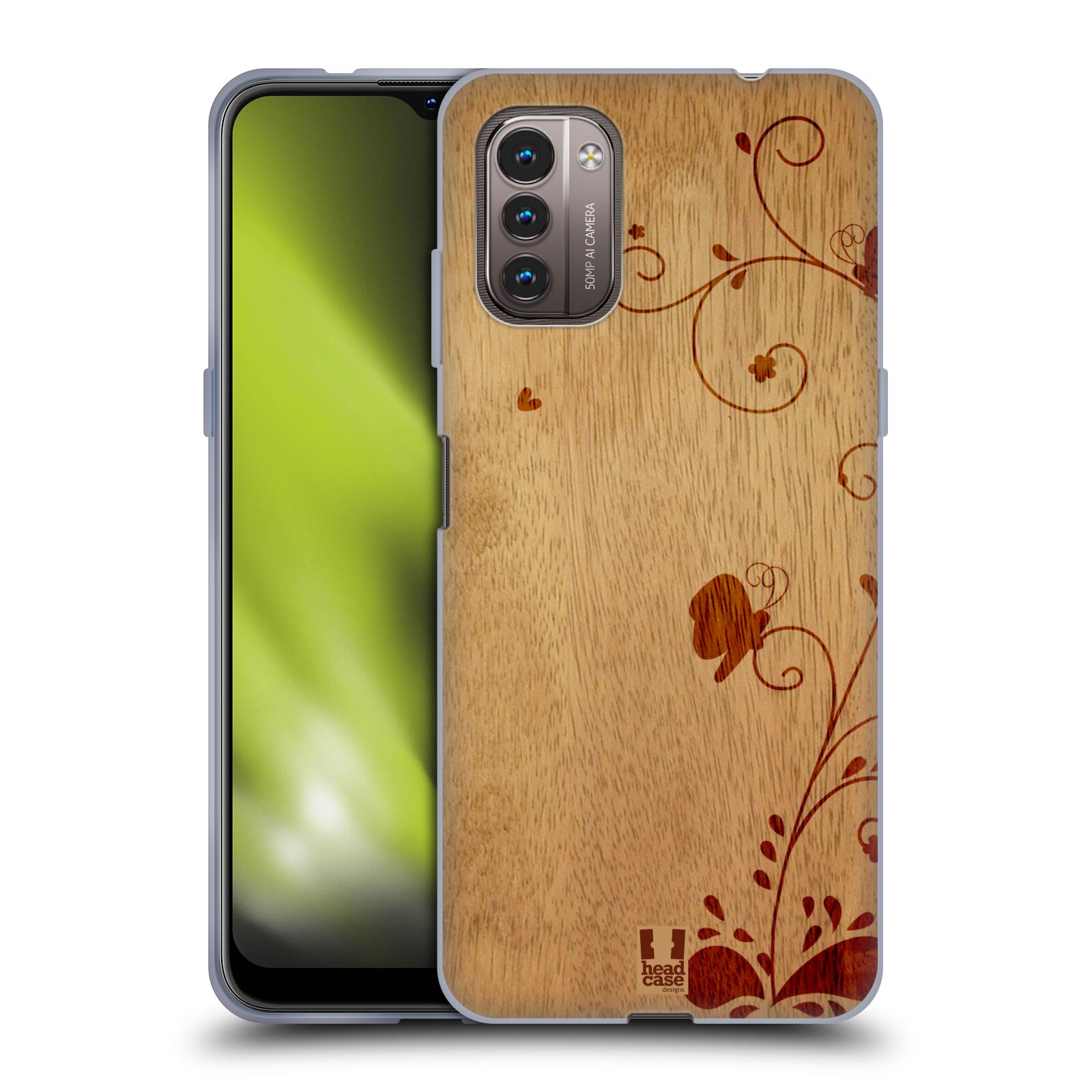 Silikonové pouzdro na mobil Nokia G11 / G21 - Head Case - WOODART SWIRL