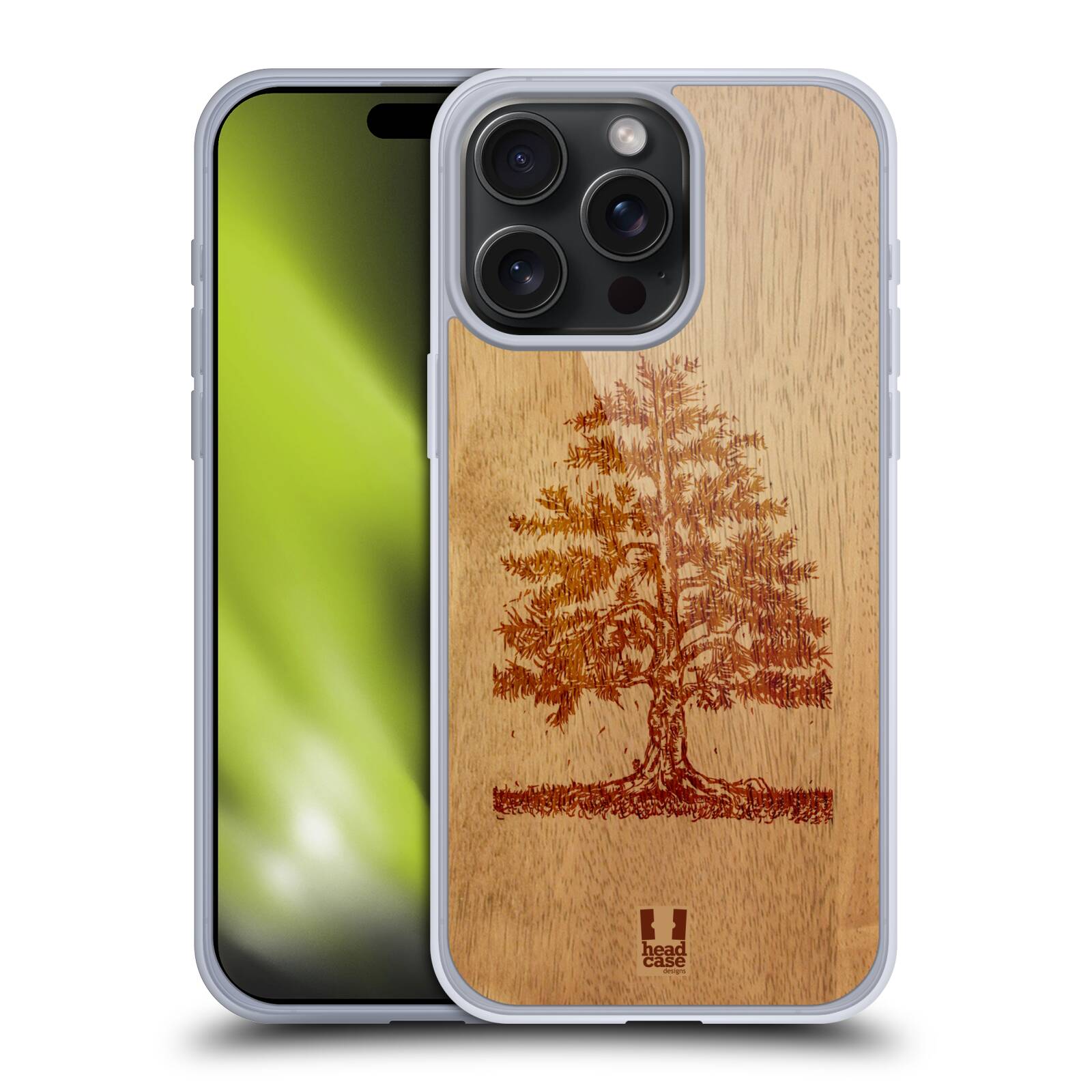 Silikonové lesklé pouzdro na mobil Apple iPhone 15 Pro Max - Head Case - WOODART TREE (Silikonový lesklý kryt, obal, pouzdro na mobilní telefon Apple iPhone 15 Pro Max s motivem WOODART TREE)