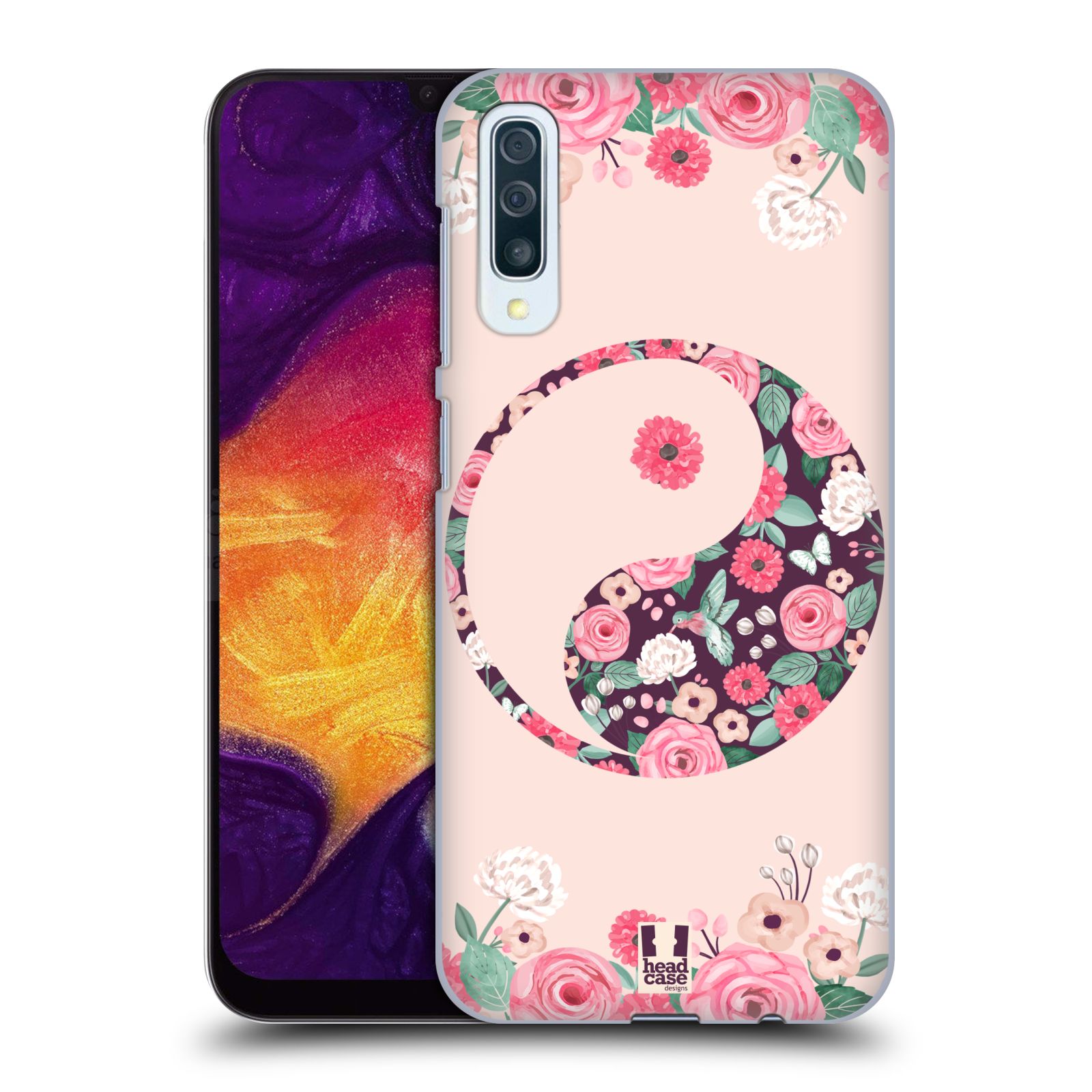 Plastové pouzdro na mobil Samsung Galaxy A50 / A30s - Head Case - Yin a Yang Floral (Plastový kryt, pouzdro, obal na mobilní telefon Samsung Galaxy A50 / A30s z roku 2019 s motivem Yin a Yang Floral)
