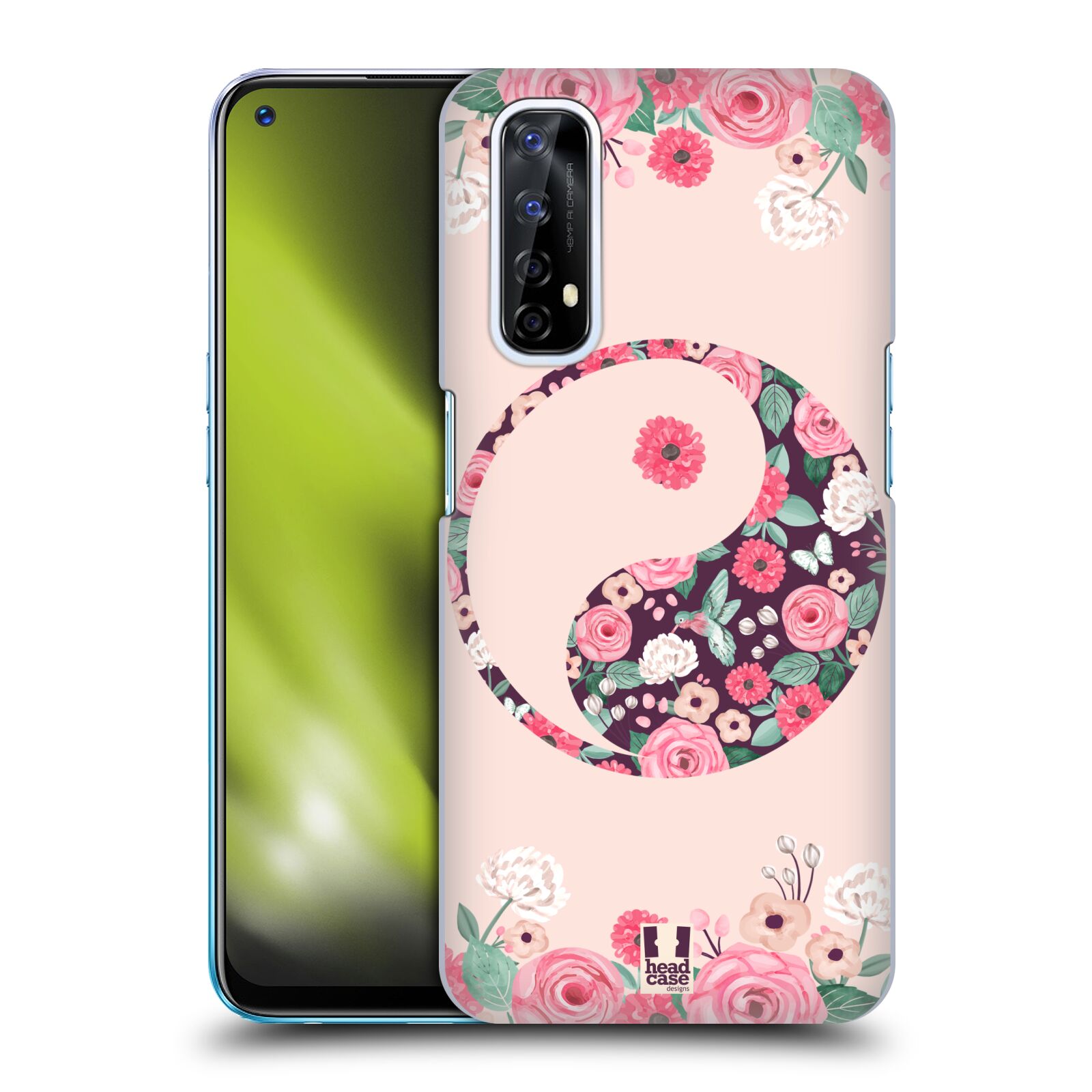 Plastové pouzdro na mobil Realme 7 - Head Case - Yin a Yang Floral (Plastový kryt, pouzdro, obal na mobilní telefon Realme 7 s motivem Yin a Yang Floral)