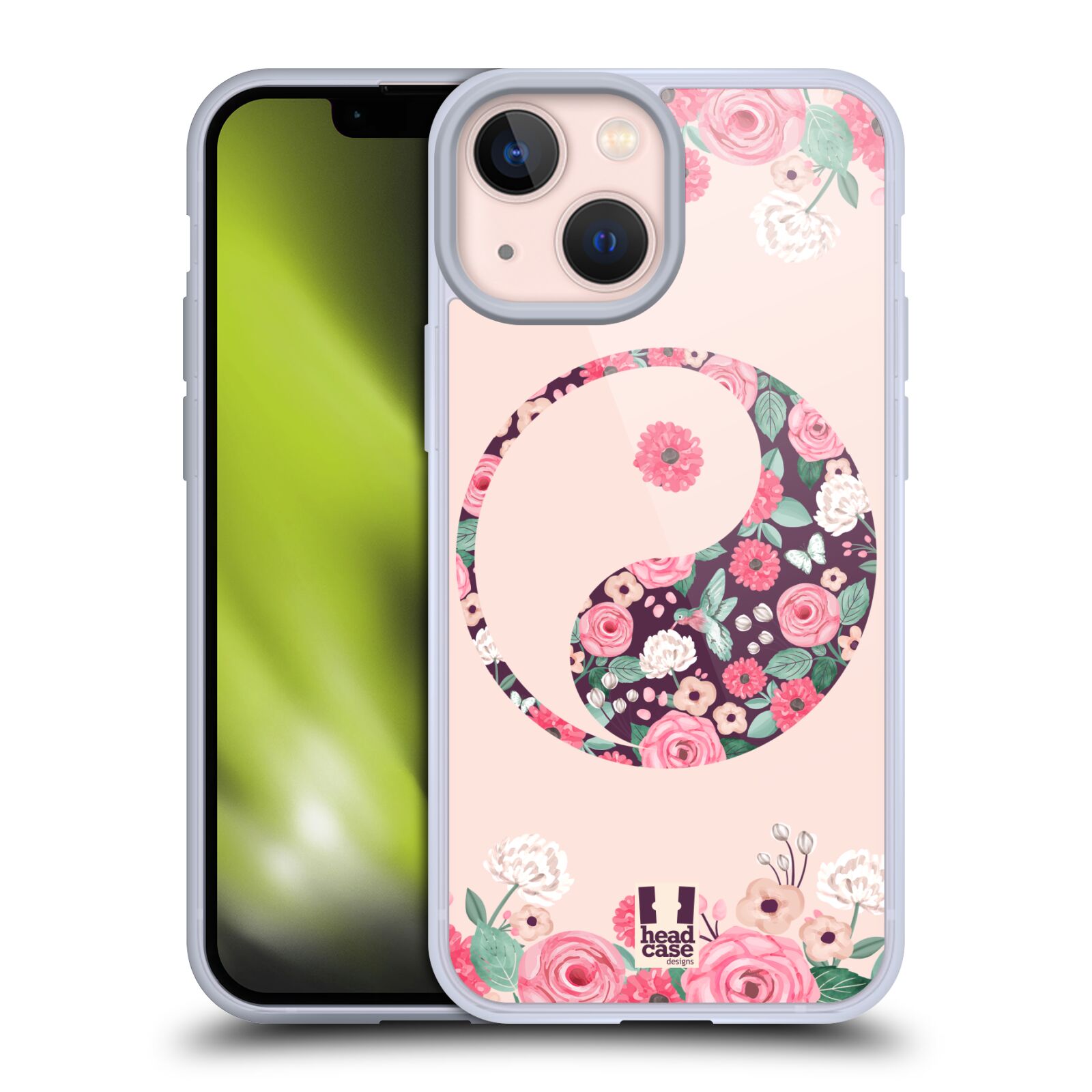 Silikonové pouzdro na mobil Apple iPhone 13 Mini - Head Case - Yin a Yang Floral 