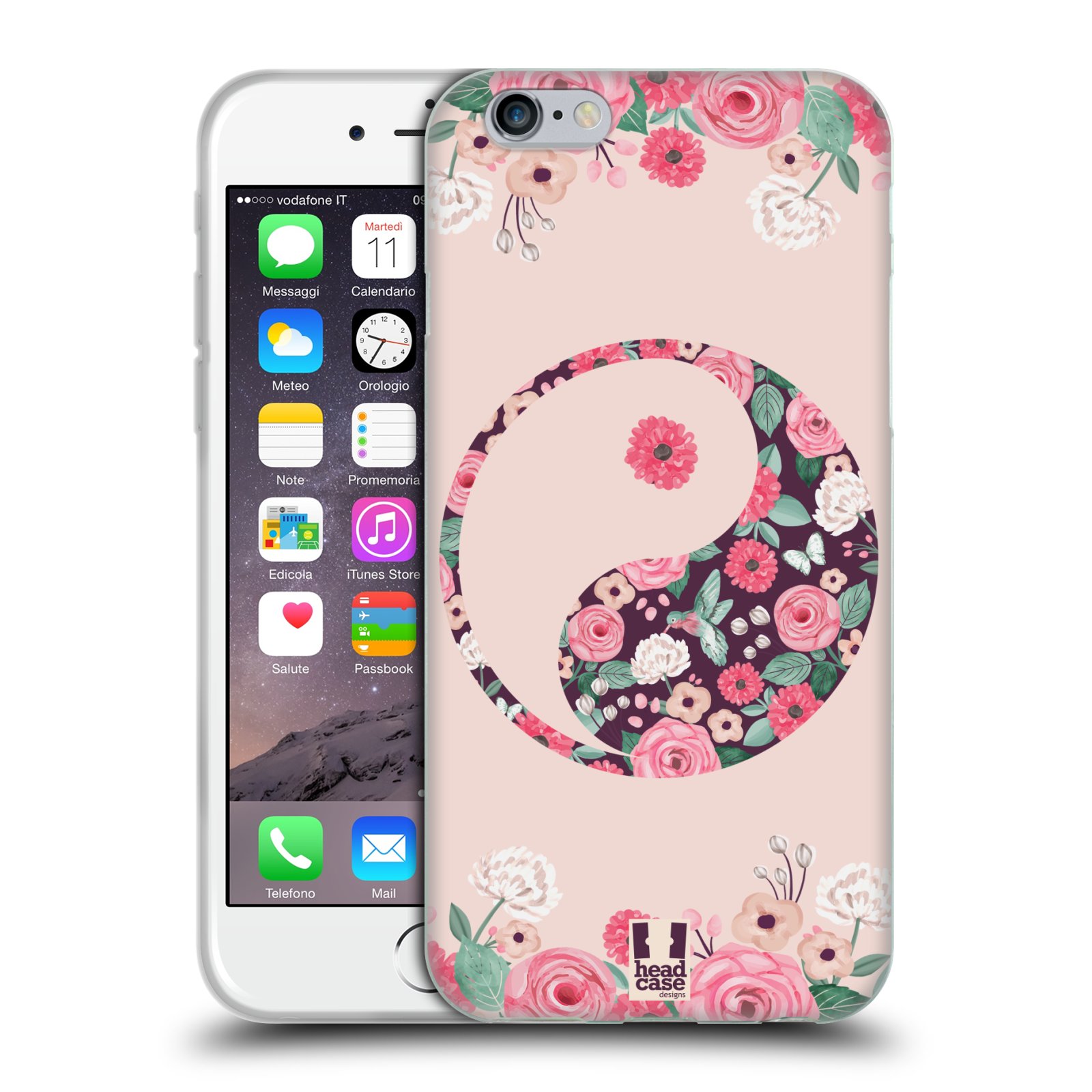 Silikonové pouzdro na mobil Apple iPhone 6 a 6S HEAD CASE Yin a Yang Floral (Silikonový kryt či obal na mobilní telefon Apple iPhone 6 a 6S)