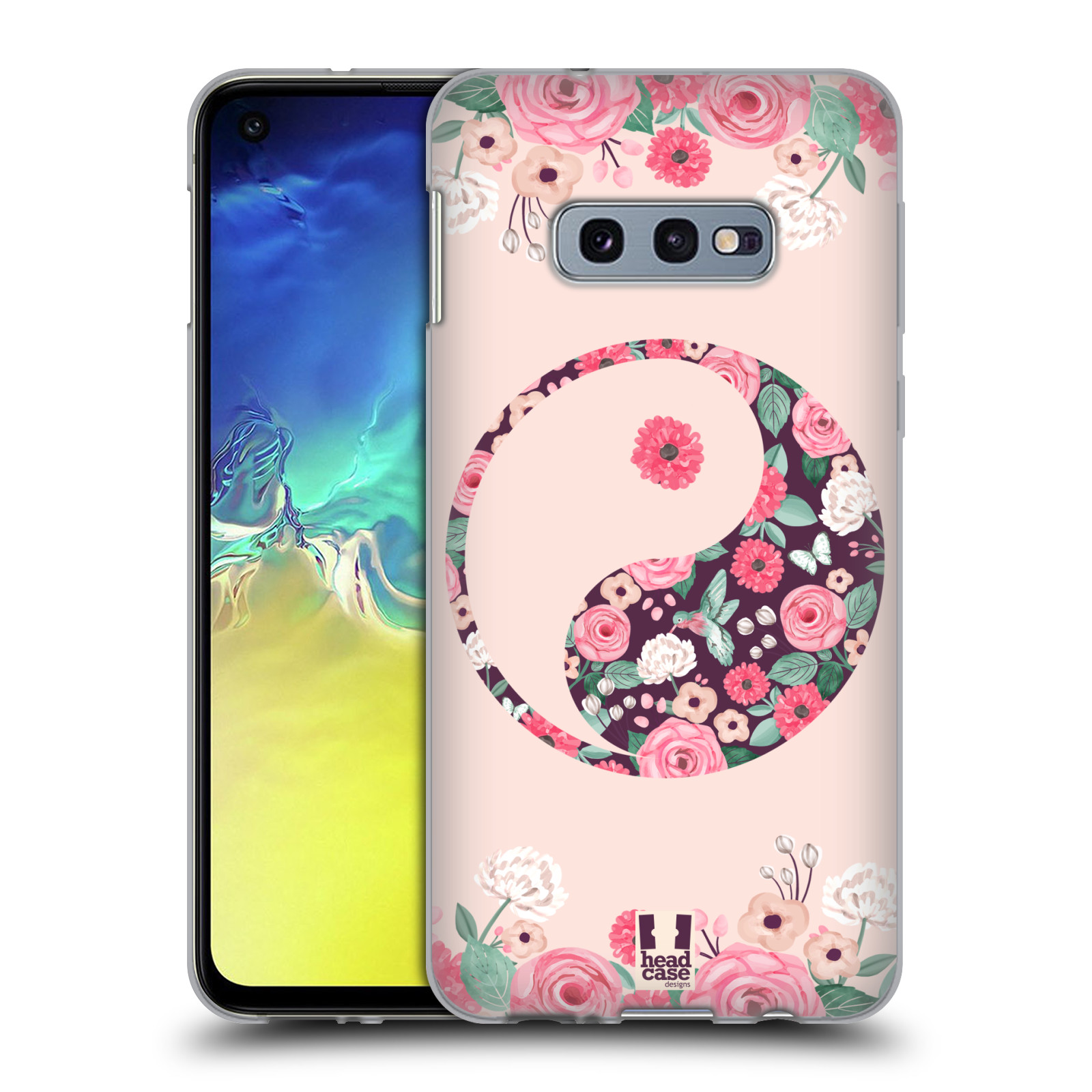 Silikonové pouzdro na mobil Samsung Galaxy S10e - Head Case - Yin a Yang Floral (Silikonový kryt, obal, pouzdro na mobilní telefon Samsung Galaxy S10e SM-G970 s motivem Yin a Yang Floral)